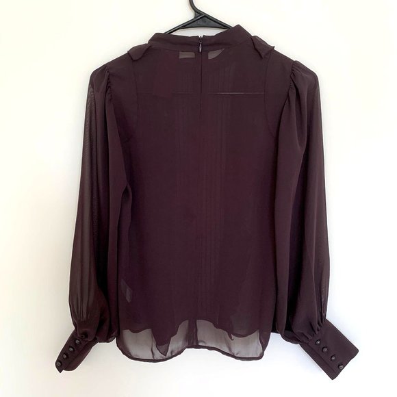 Pepe Jeans Wine Tulle Shirt Small - Picture 3 of 6